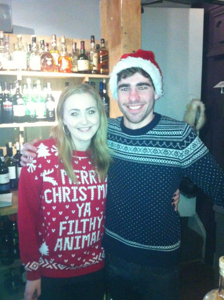 MORE FESTIVE SWEATERS AT THE THREE GREYHOUNDS WITH SHAUNAGH AND CHRIS!!